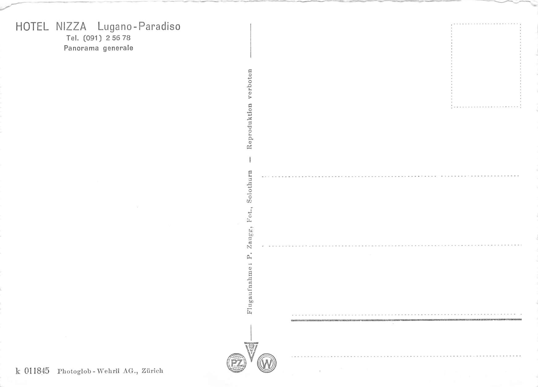 Cartoline postali: Hotel Nizza Lugano Paradiso G – Usato da Biasca venduto da Blenio71 1