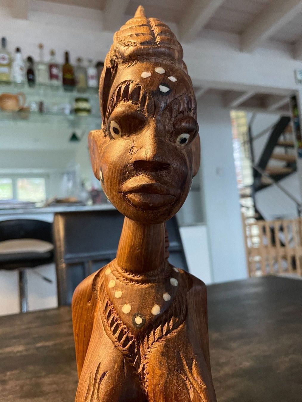 Figuren: Art Africain Sculpture Buste en bois – Gebraucht aus Vallamand von Bricbracbroc82 8
