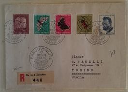 ZB127) 1953 FDC Pro Juventute nach Italien Kt. 80.-