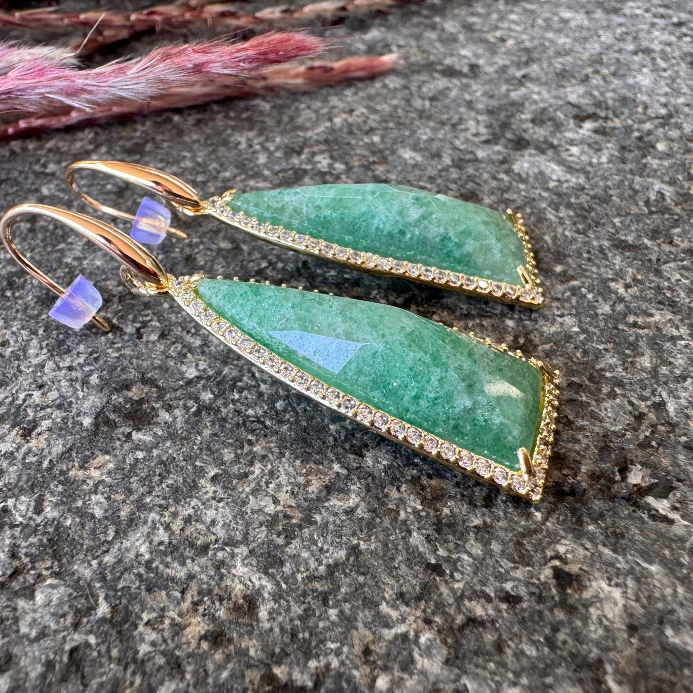 Orecchini pendenti & Orecchini a lobo: Wunderschöne vergoldete Amazonit Ohrhänger – Nuovo e nell'imballaggio originale da Rombach venduto da Ivreajewels 4