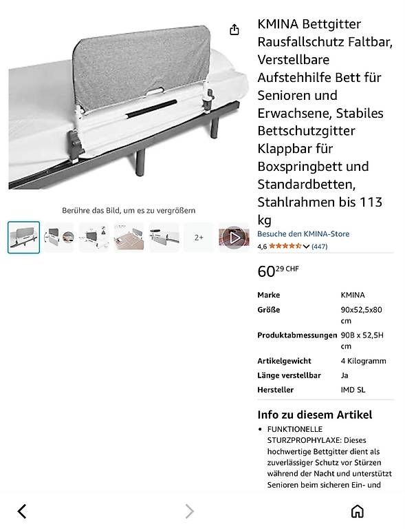 Parcs & barrières de sécurité: Bett Ausfallschutz klappbar – D'occasion à Mettmenstetten par lazy10