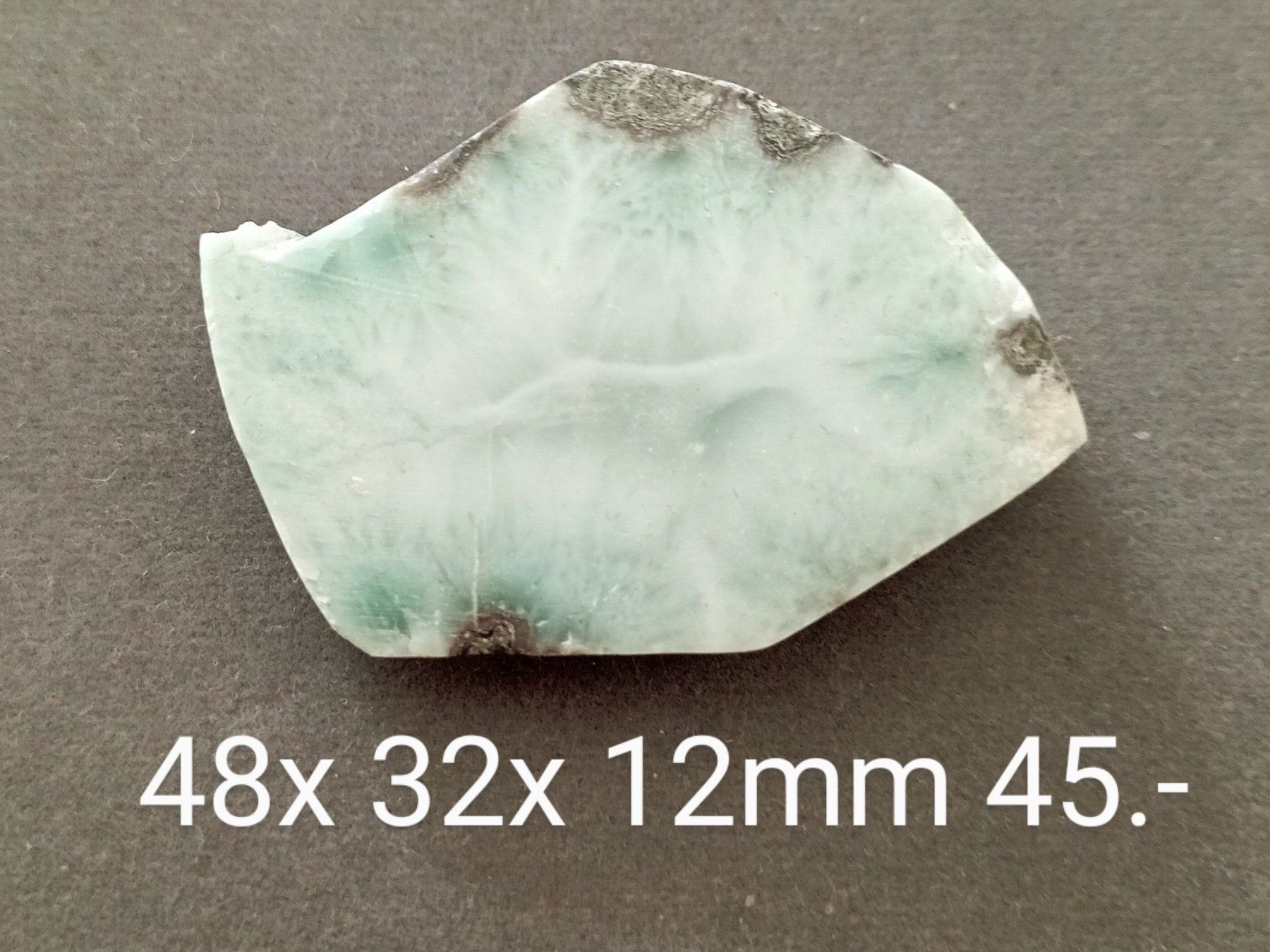 Edelsteine: Schöner LARIMAR 48x32x12 mm – Neu (gemäss Beschreibung) aus St. Gallen von nataraj