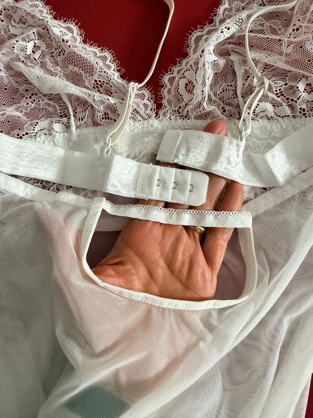 Altra biancheria intima: MANOUKIAN, Nuisette mit String, Grösse L, Farbe Weiss – Nuovo e nell'imballaggio originale da Rudolfstetten venduto da gst_g7xl 3