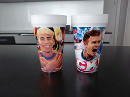 2 McDonald's Plastikbecher Fussball Edition gebraucht
