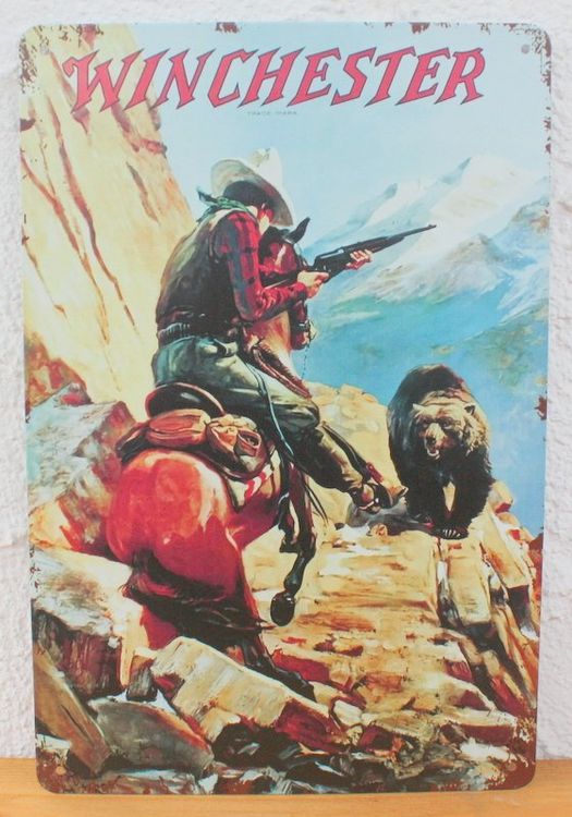 Plaque Métal Winchester – Décoration Far West – 40,5 X 31,6 Cm – Desperate
