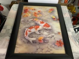 Wandbild mit Koi Karpfen - Herbstdeko für Ihr Zuhause!