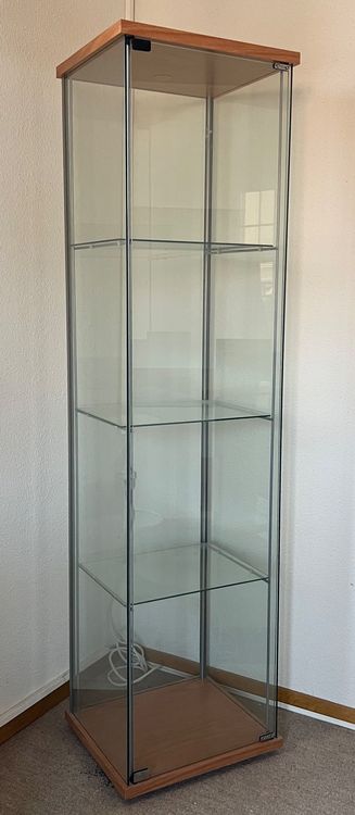 Glasvitrine VM 306 T In Kirschholz-Optik - 48x38x25 Cm Mit Glastüren & Zubehör In Chrom/Gold