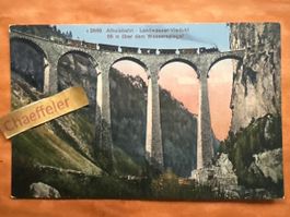 Alte Ansichtskarte Albula-Bahn Landwasser-Viadukt