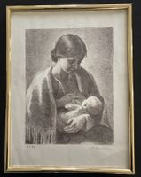 Aquarell "Mutter mit Kind" signiert Paul Gmünder datiert1939
