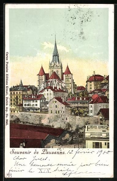 Ansichtskarten: AK Lausanne, Teilansicht mit Kirche – Gebraucht aus Berlin von bartko-reher