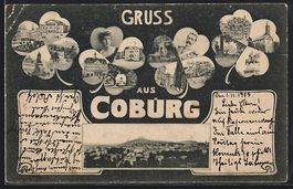 Grusskarten-AK Coburg, Ortsansicht aus d