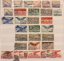 Lot de timbres Helvetia aviation oblitérés divers