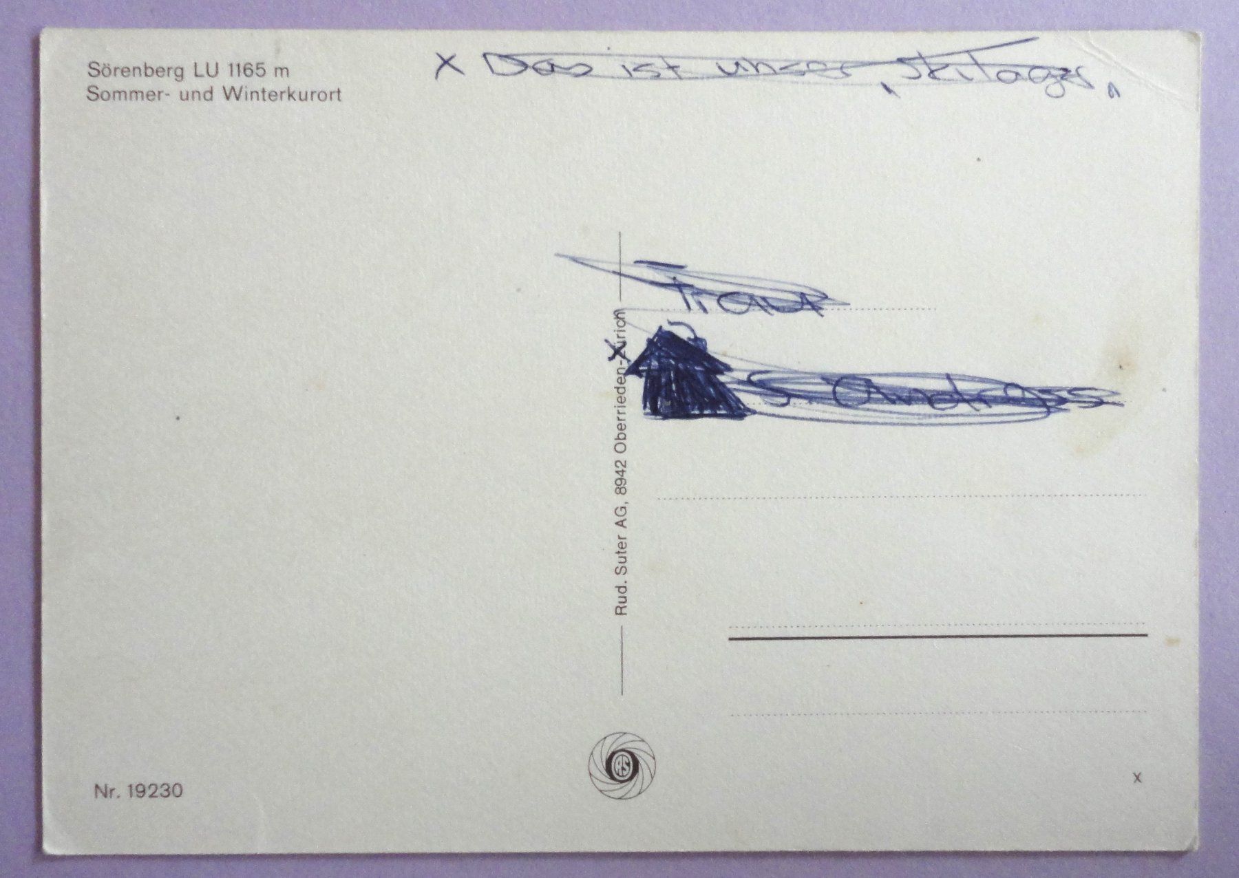 Cartoline postali: Sörenberg LU 1165 m – Difettoso da Fétigny venduto da Billy2miny 1