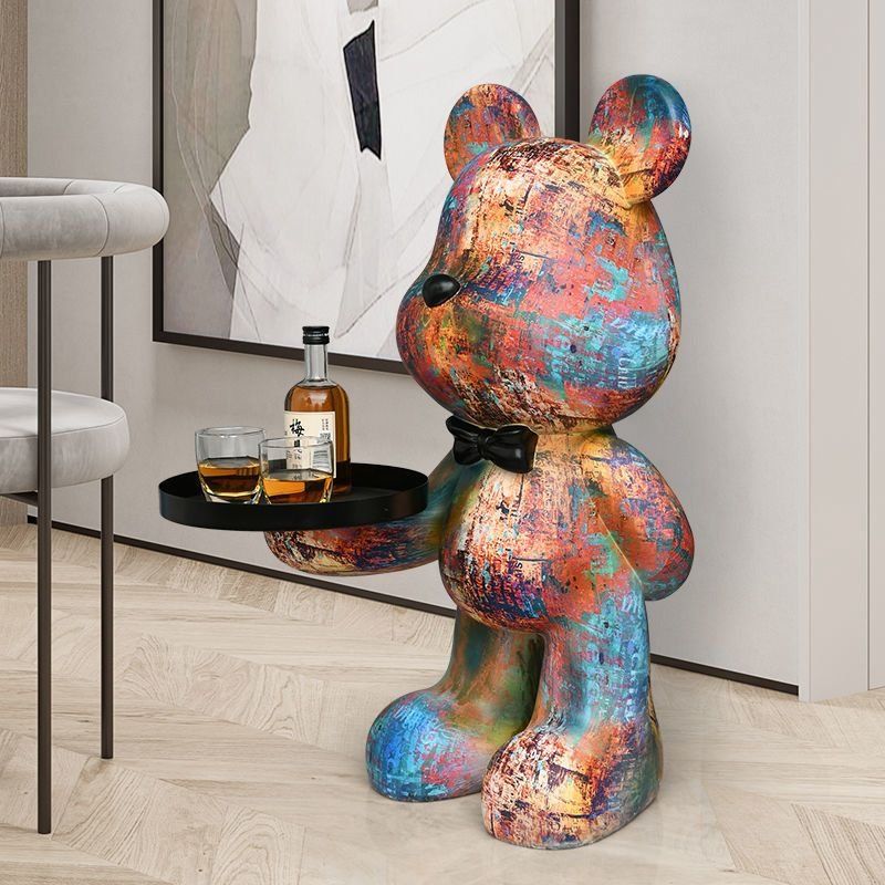 Statuette: Dekorative Bärenfigur mit Tablett - Street Art Design – Usato da Tägerwilen venduto da Swiss-Ricardo