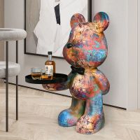 Dekorative Bärenfigur mit Tablett - Street Art Design