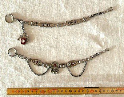 Altri accessori per orologi: 2 bunt emaillierte Schweizer-Uhrenketten – Usato da St. Niklausen LU venduto da Seepferd11