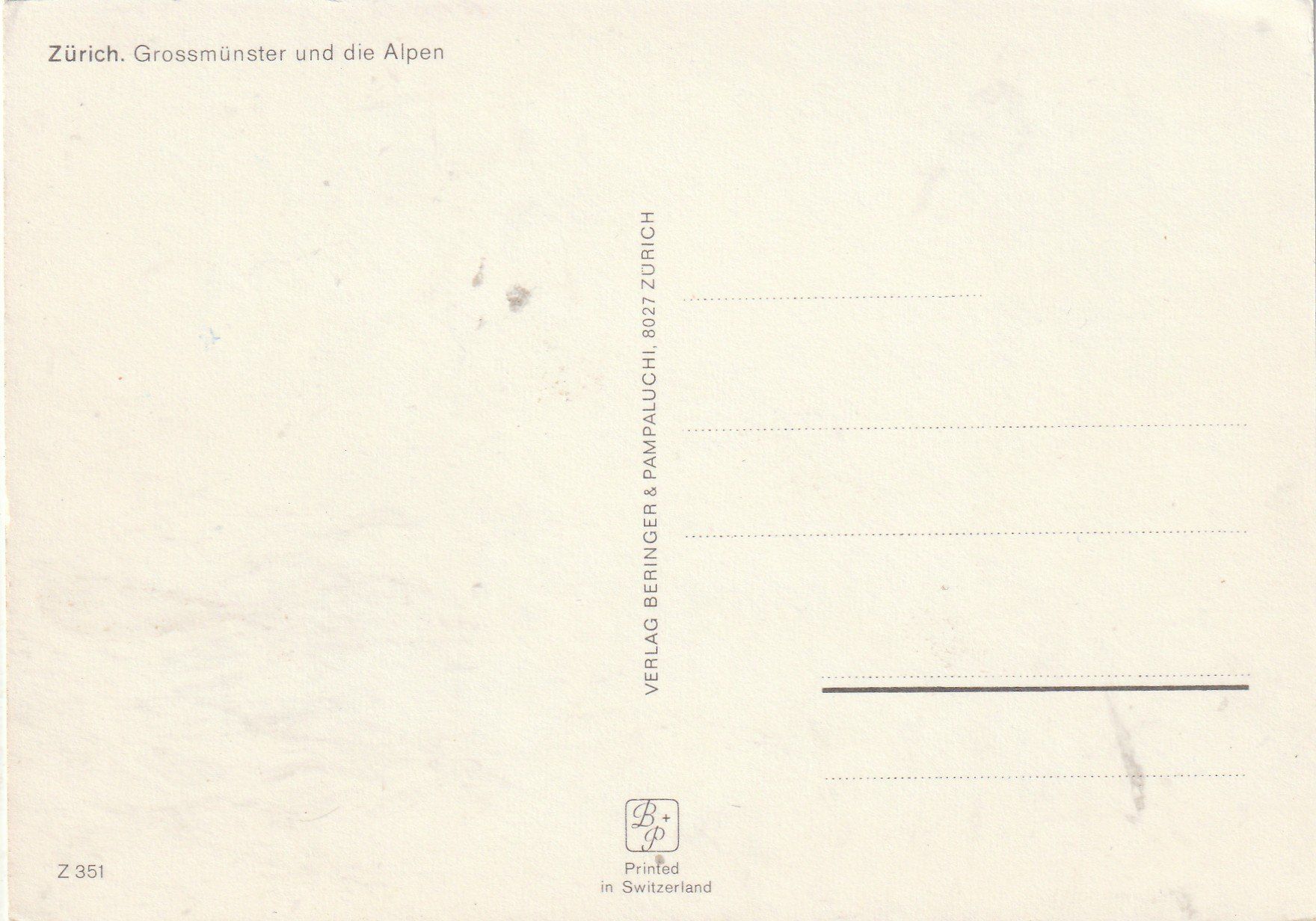 Cartoline postali: Zürich – Usato da Lumbrein venduto da made02 1