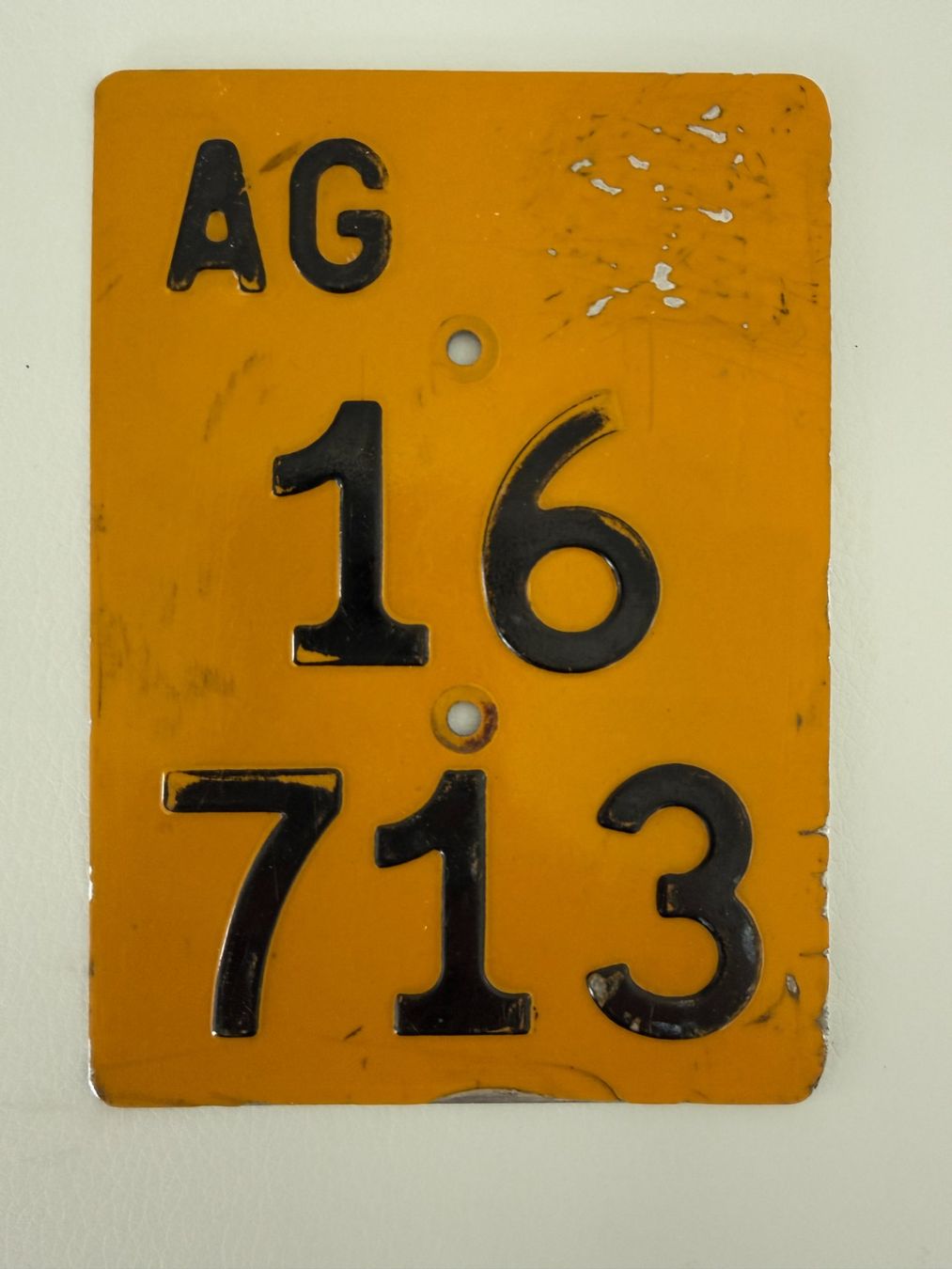 Insegne: Mofanummer Aargau AG 16713 von 1985 – Usato da Niederwil AG venduto da PlateSale19