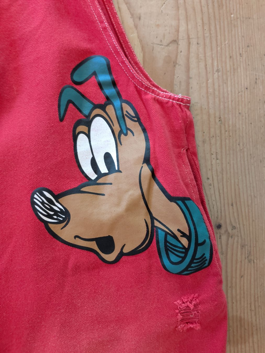 Pantaloni: Latzhose rot mit Goofy Print - Grösse L – Usato da Dietfurt venduto da Subforce1853 2