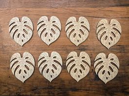 8x Monstera Untersätze aus 3mm Lindensperrholz (unbehandelt)