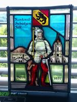 Alte Glasmalerei Kantonalschützenfest Bern 1972 Rarität!