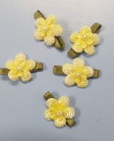 5 fleurs dégradées perle JAUNE 13 mm