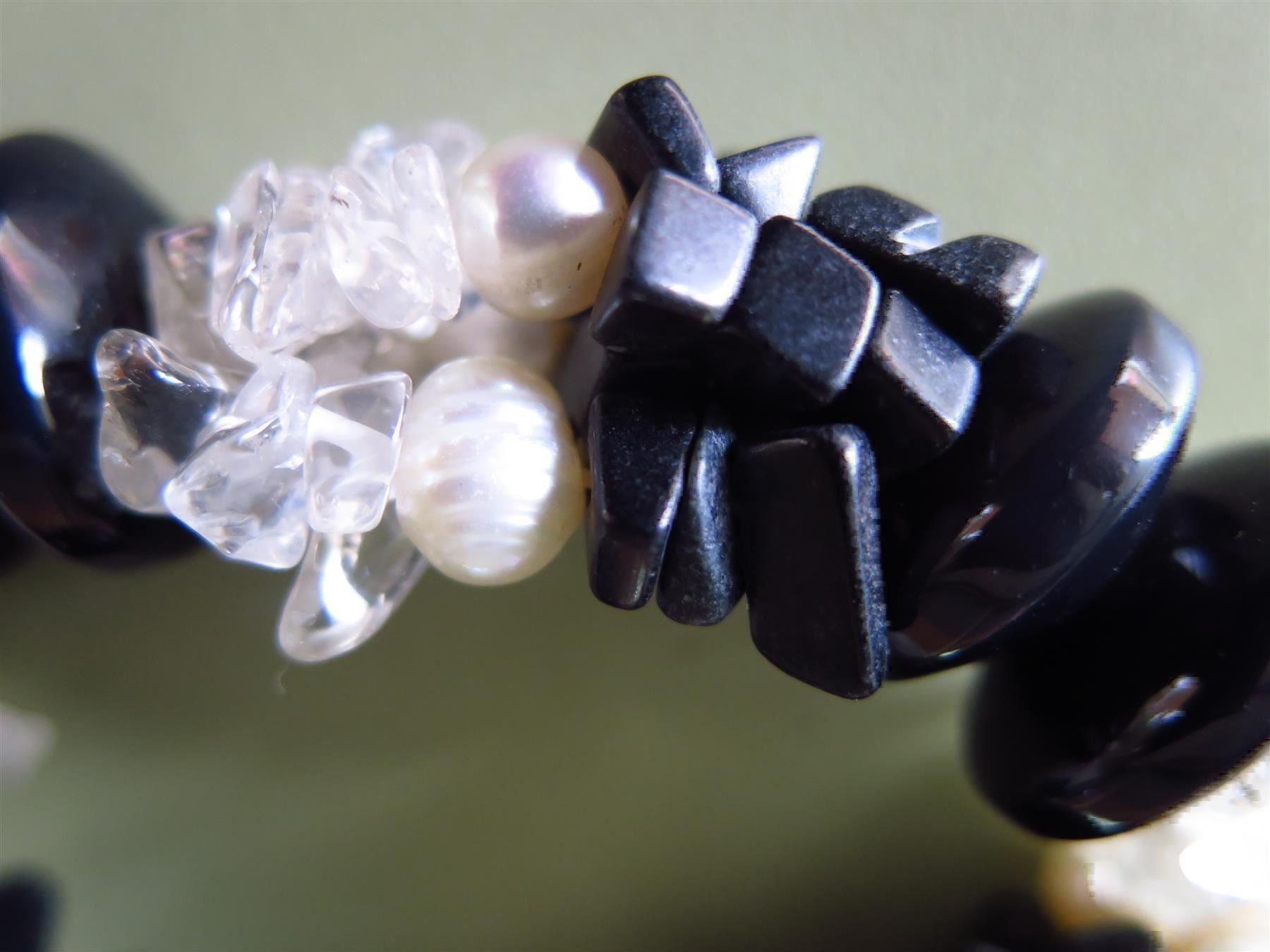 Armbänder & -reifen: (22R)  ARMBAND Perlen Quarz, Obsidian – Gebraucht aus Bern von Jwpm66 1