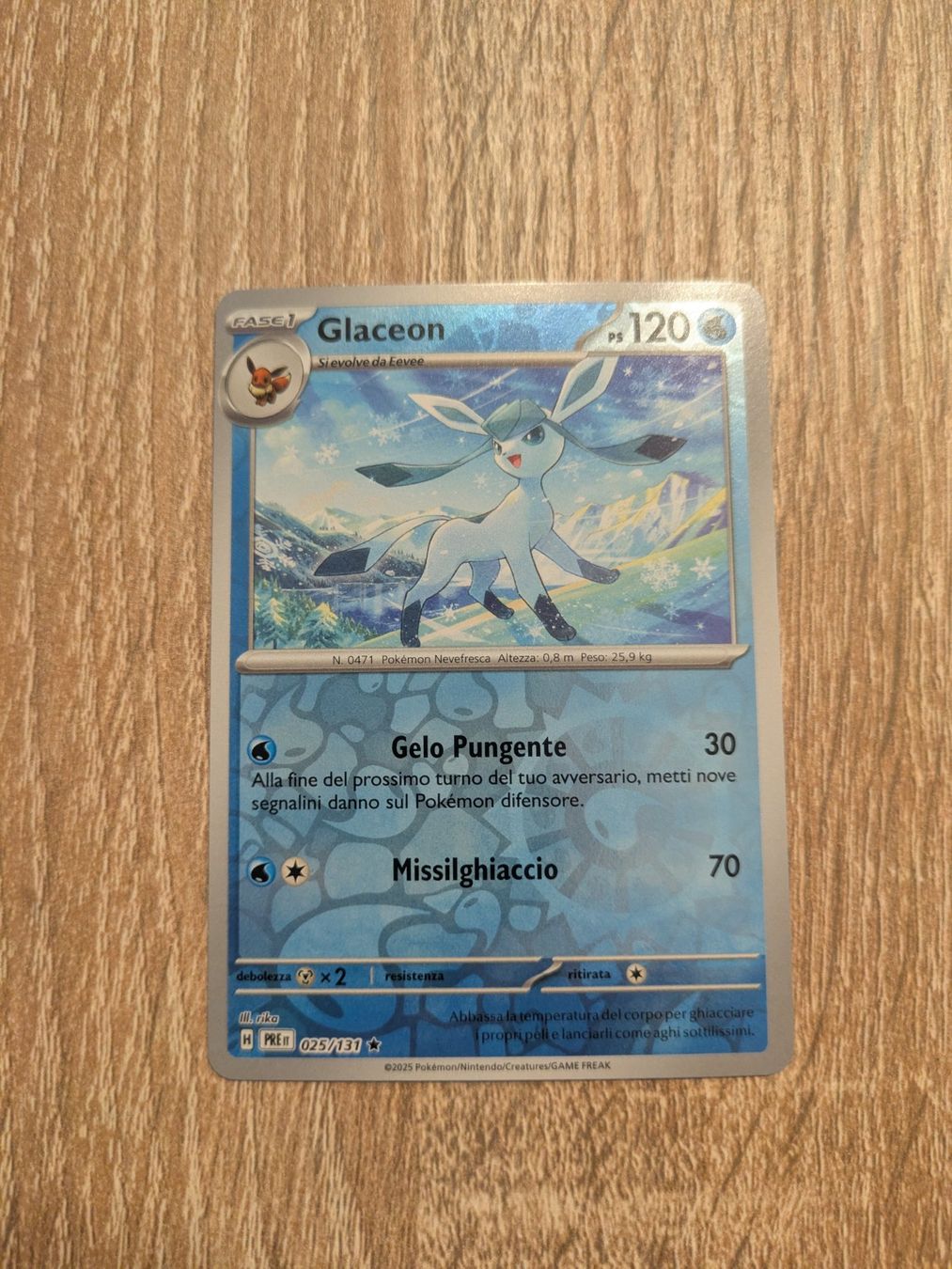 Pokémon Carte collezionabili: GLACEON, PRISMATIC EVOLUTIONS, 25, 2025, REVERSE, ITA, NM/MT – Usato da Losone venduto da AlpineLayer