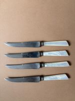 Vintage Dessertmesser Rein-Nickel mit echten Perlmuttgriffen
