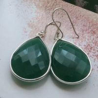 Ohrringe Green ONYX 925 Silber facetiert  VP 85,-