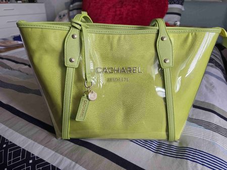 Sac cabas CACHAREL vert clair 25 cm. × 44 cm.