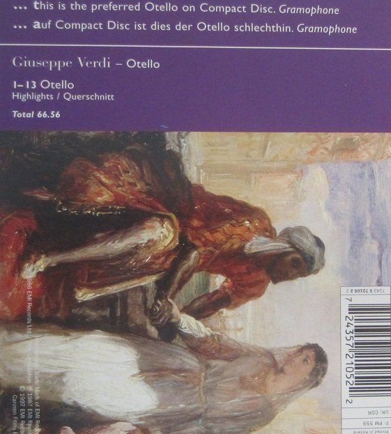 CD: Verdi - Othello (Highlights, Lorin Maazel) – Usato da Grüningen venduto da azulamarillo 1