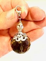 Smoky Quartz Sterling Silver Filigree Pendant