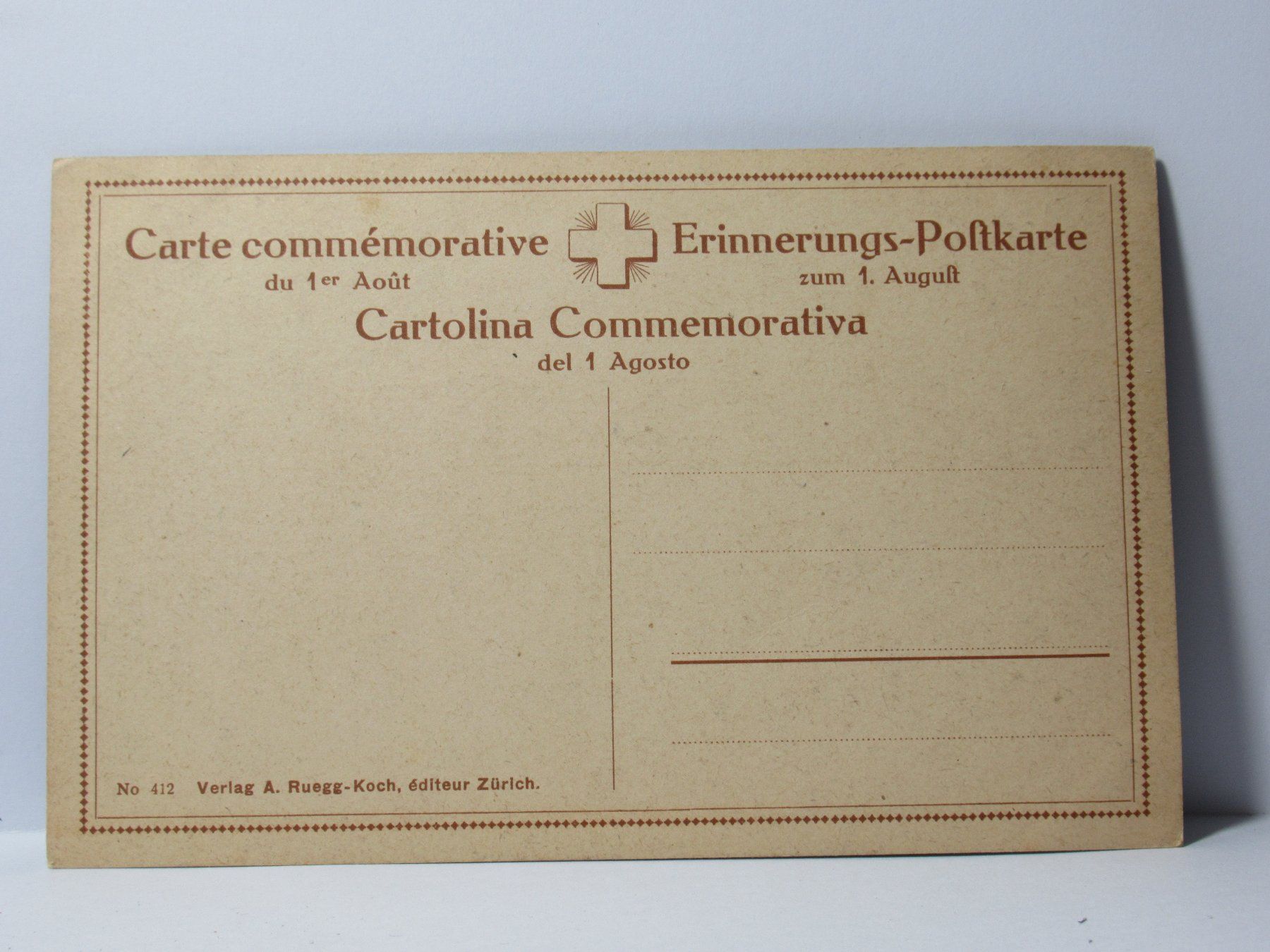 Ansichtskarten: Erinnerungs  - Postkarte  zum 1 August – Neu (gemäss Beschreibung) aus Grenchen von Bluemchen1900 1