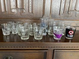 18 Stück Schnaps- und Shot-Gläsli in diversen Arten