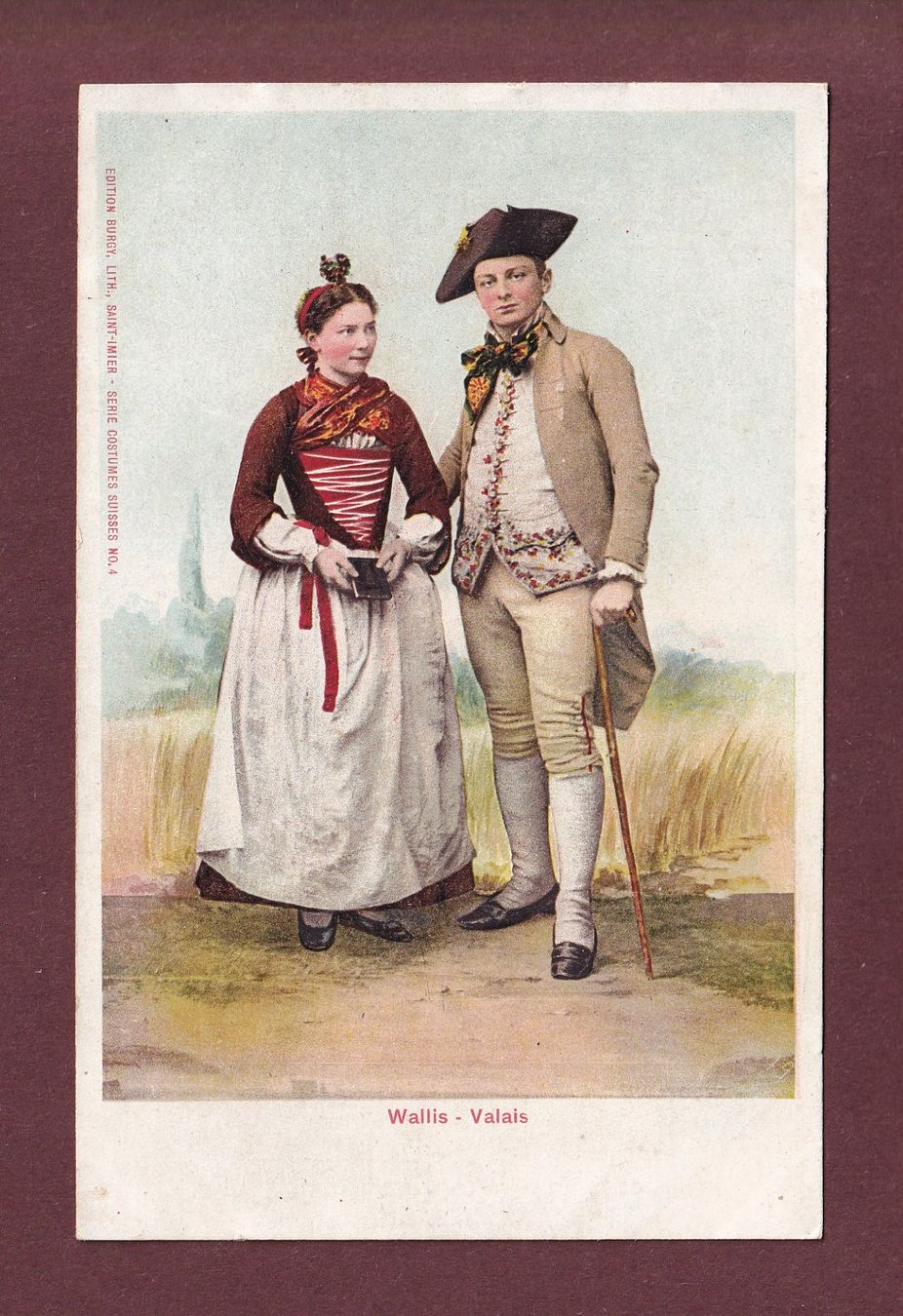 Ansichtskarten: WALLIS - Tracht – Gebraucht aus Pully von nicecards