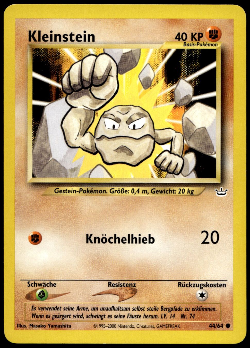 Pokémon Carte collezionabili: Kleinstein 44/64 Pokémon Neo Revelation  – Usato da Uster venduto da Madame_Cards