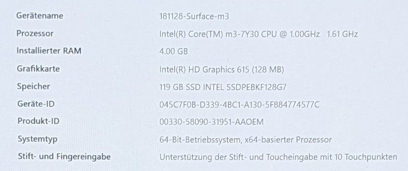 Surface Laptop, 4GB RAM, 128GB SSD, Win 10 - Guter Zustand (Gebraucht ...