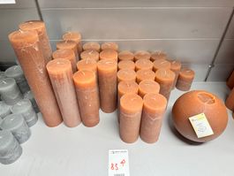 083 Posten Raureif Kerzen hellbraun aus Liquidation