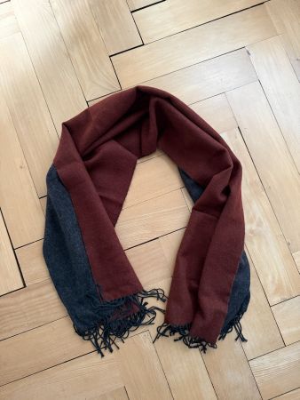 ZARA - Schal weinrot-dunkelgrau weich