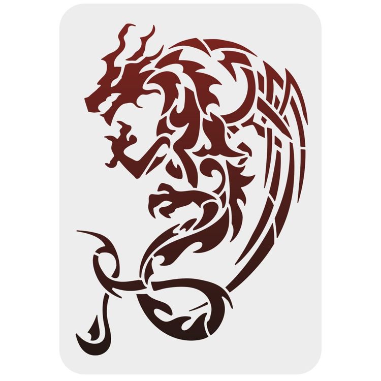  Kunststoff Schablone zum Malen "Drache" 297x210mm ( DinA4 ) (Neu Motiv 