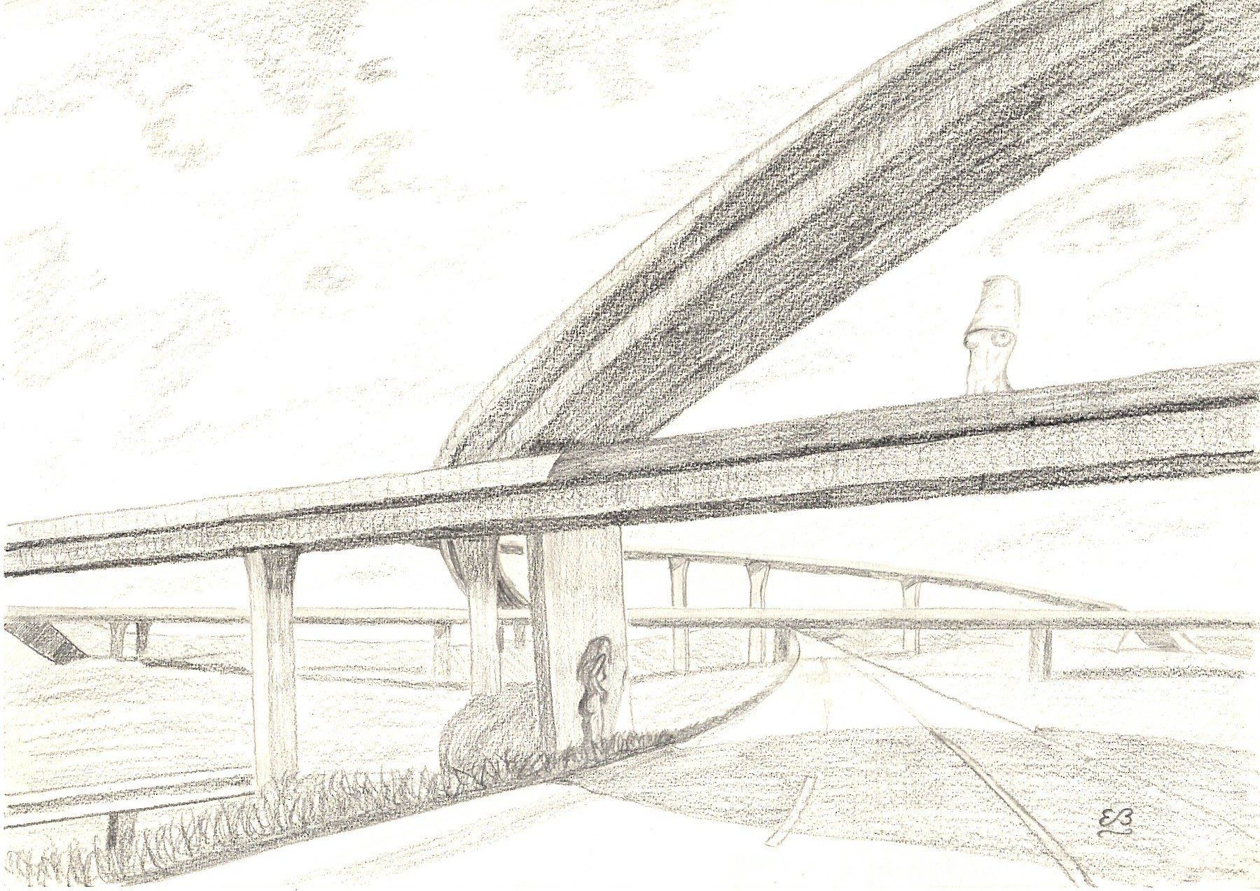 Dipinti: Zeichnung: Viadukt – Usato da Fribourg venduto da erw_68dx