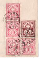 4x Ziffer hellrosa weisses Papier, auf Brief; SBK 720FR.!++