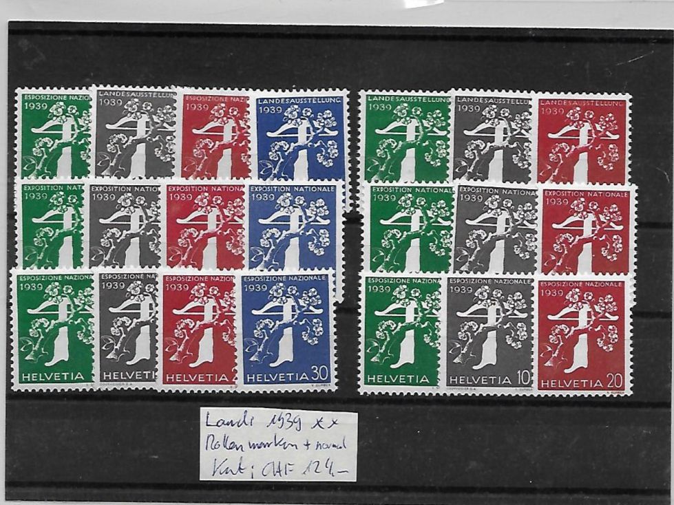 Alle Briefmarken: Landi 1939 Armbrust ** RM + normal Kat: CHF 124,. – Neu (gemäss Beschreibung) aus Basel von Ilp