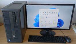 PC-Set HP, i7, 16 GB, SSD, WiFi+BT, Win 11, Office 2024