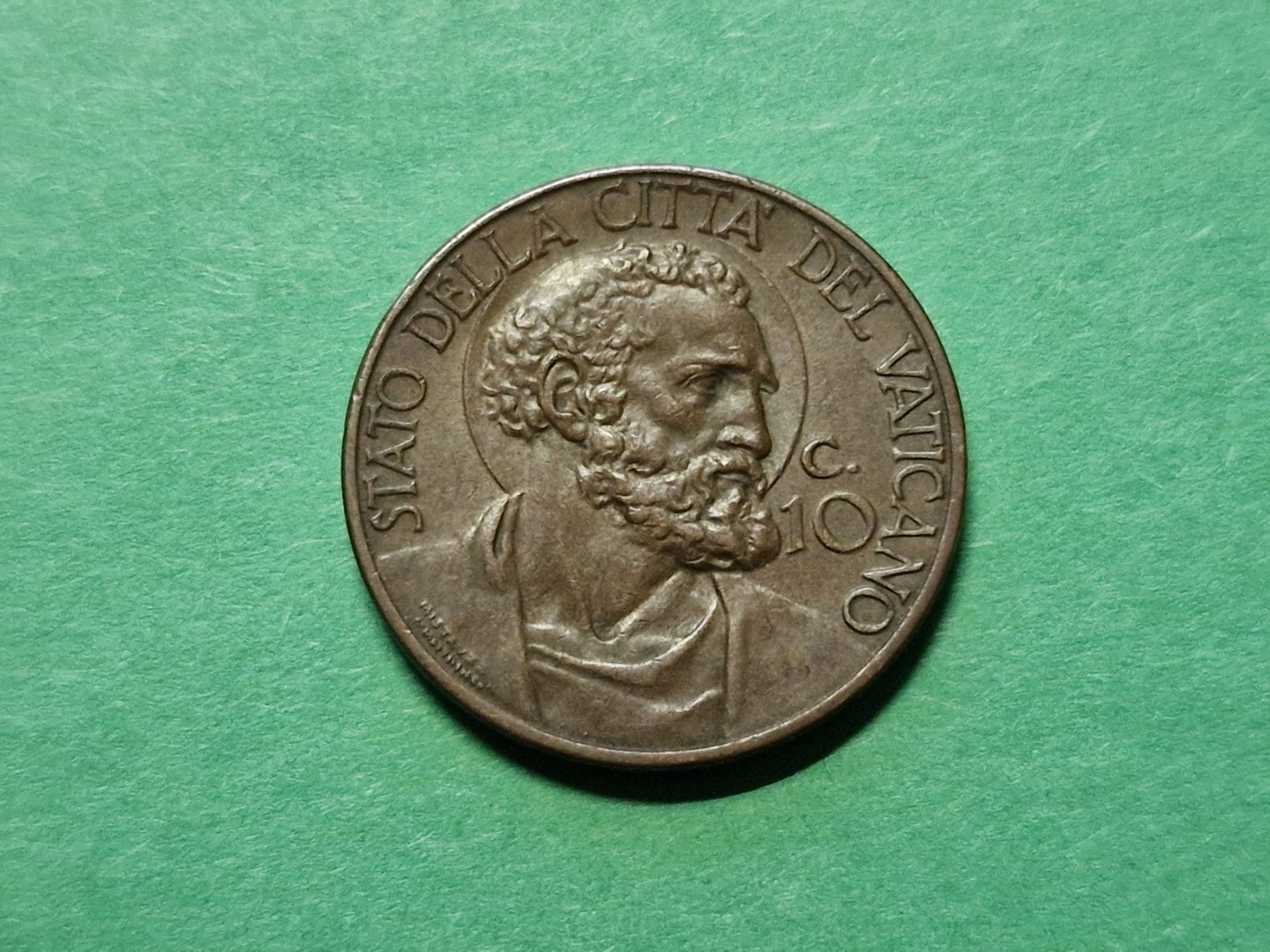 Tutti le monete: Vatikan 10- Cent 1937. – Usato da Zürich venduto da Moreira01