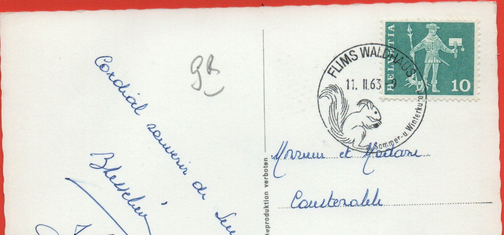 Cartoline postali: FLIMS mit Piz Grisch – Usato da Jona venduto da philajona 1