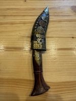 Kukri Népalais fait à la main, lame gravée.