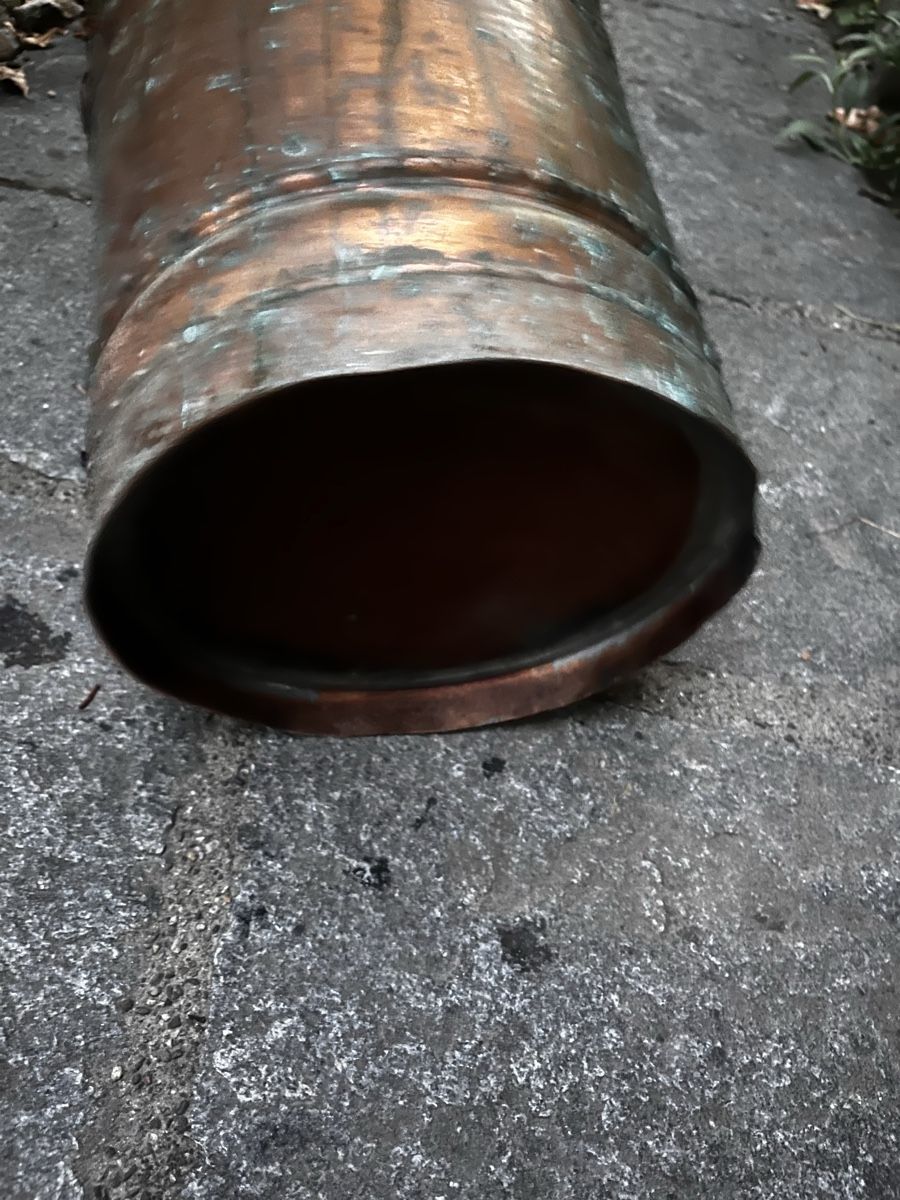 Pentole: Antiker zylindrischer Kupfer-Eimer / Übertopf 43 cm – Usato da Möhlin venduto da mil_h55x 7