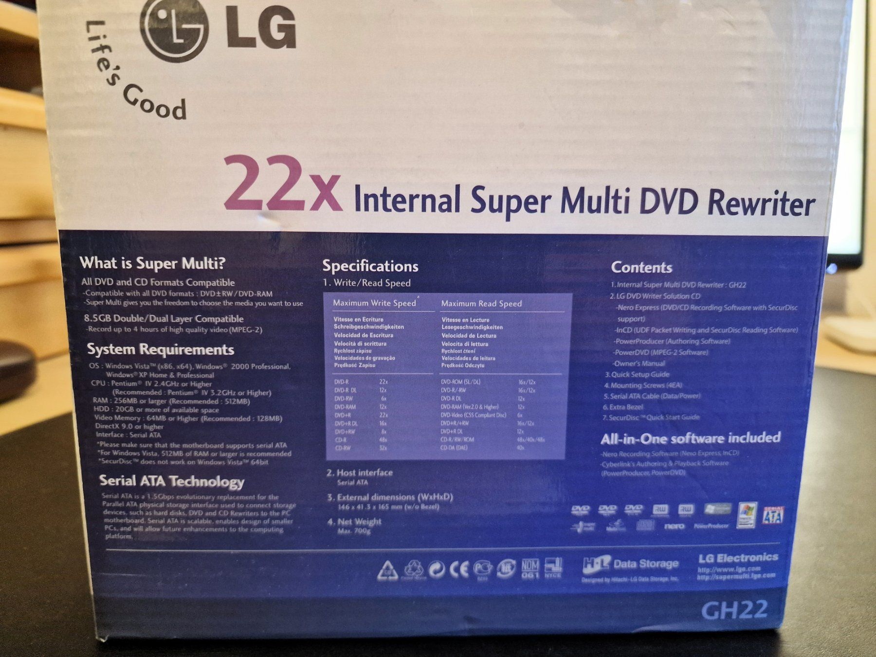 LG Lettore multimediale & Streamer: Interner Super Multi DVD Brenner LG GH22 – Nuovo (secondo la descrizione) da Winterthur venduto da Versus0 2
